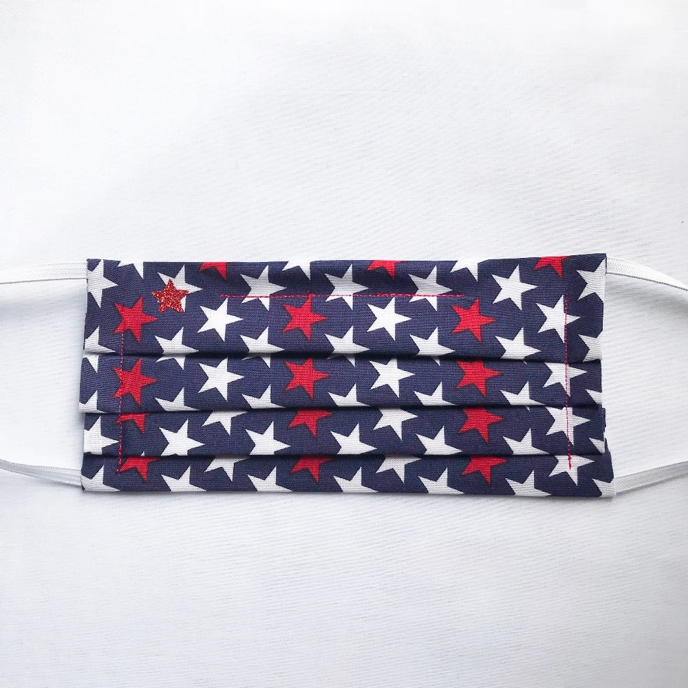 NWT - Handmade Adult Cloth Mask in Patriotic Stars